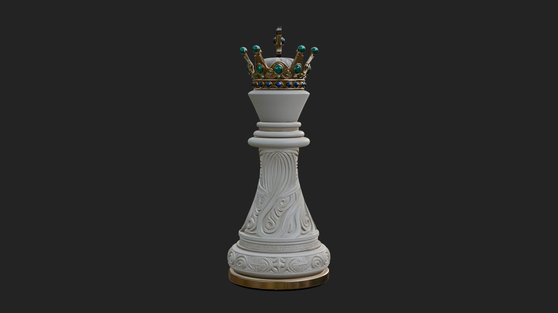 Ornate Chess Piece Statue Design 140 3D Print Model 3D Model