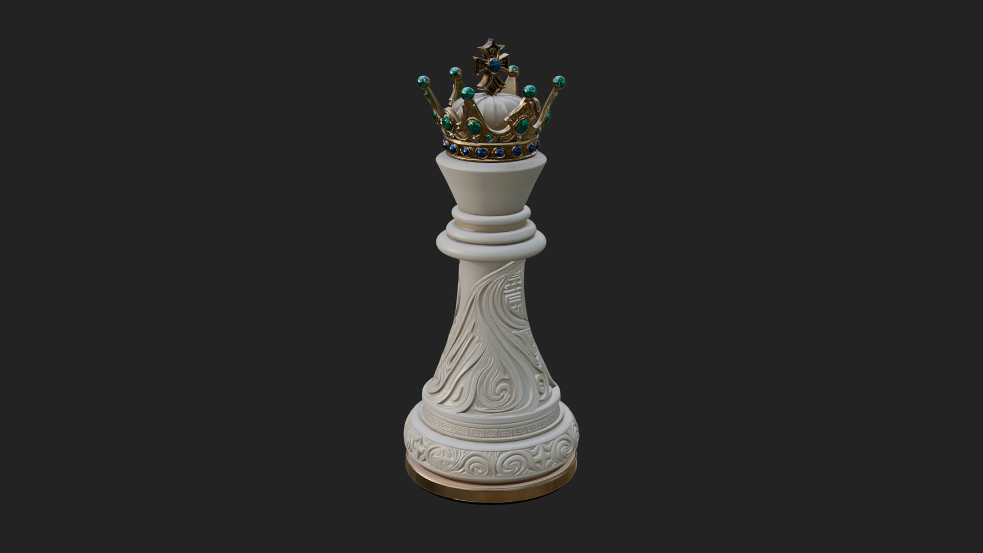 Ornate Chess Piece Statue Design 140 3D Print Model 3D Model