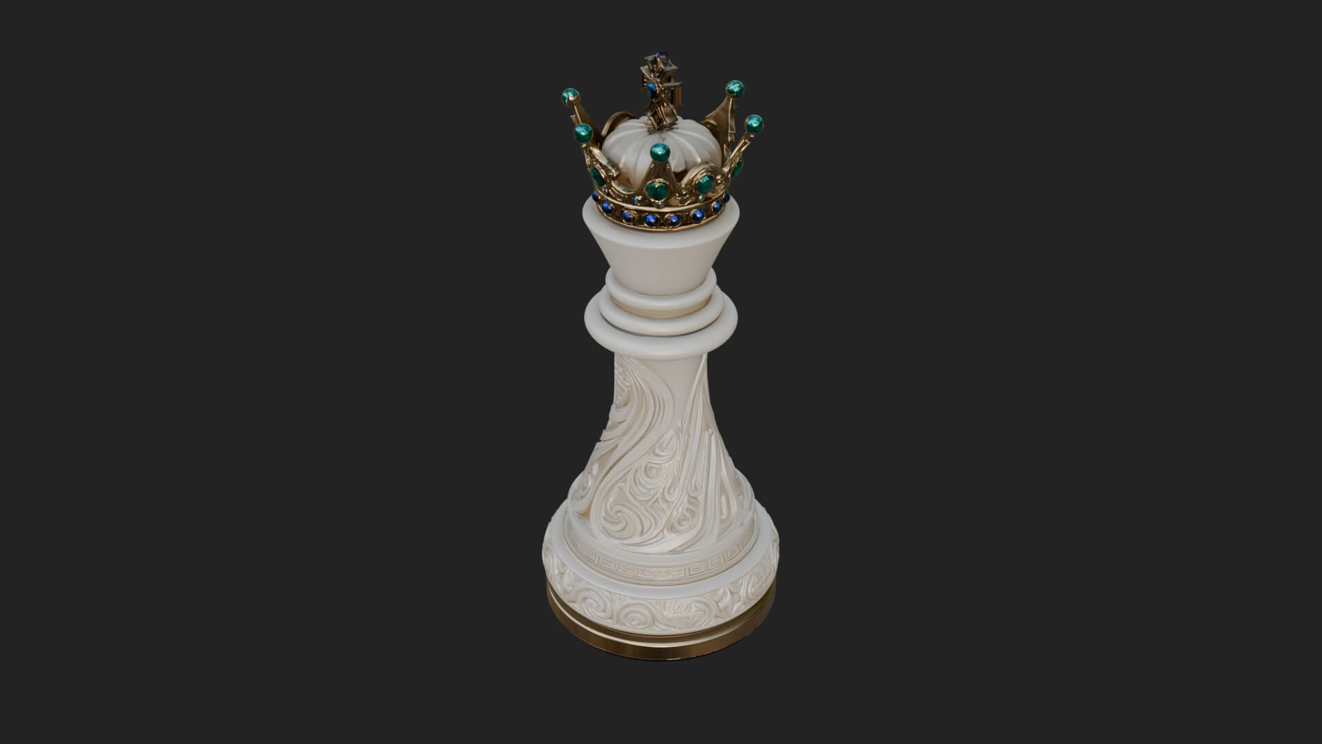 Ornate Chess Piece Statue Design 140 3D Print Model 3D Model