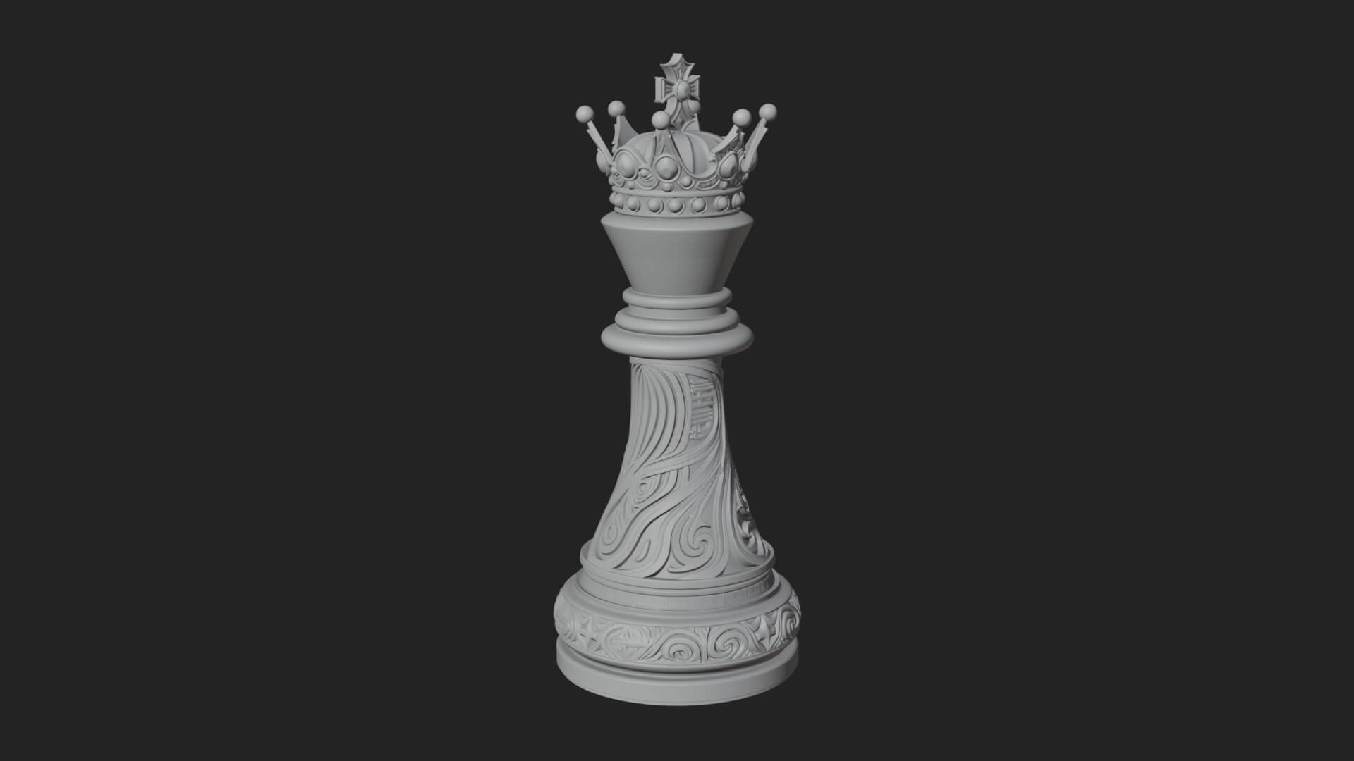 Ornate Chess Piece Statue Design 140 3D Print Model 3D Model