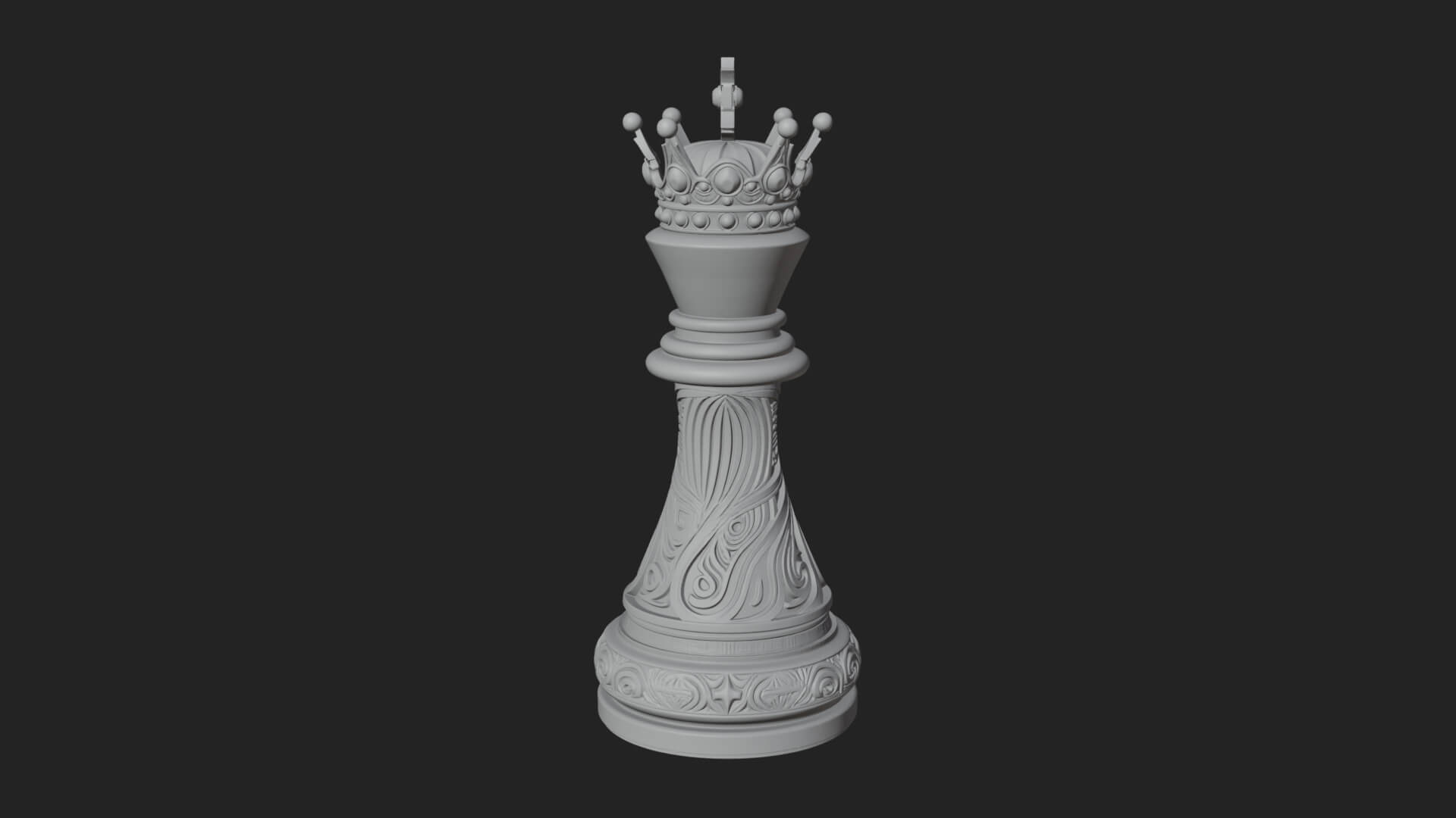 Ornate Chess Piece Statue Design 140 3D Print Model 3D Model