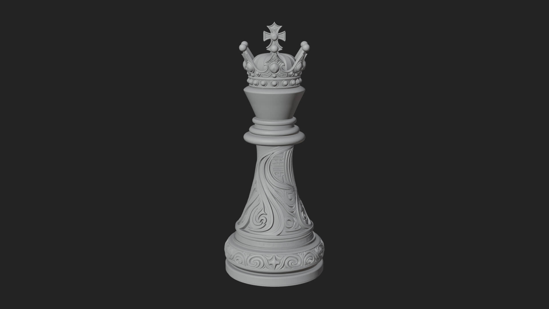 Ornate Chess Piece Statue Design 140 3D Print Model 3D Model
