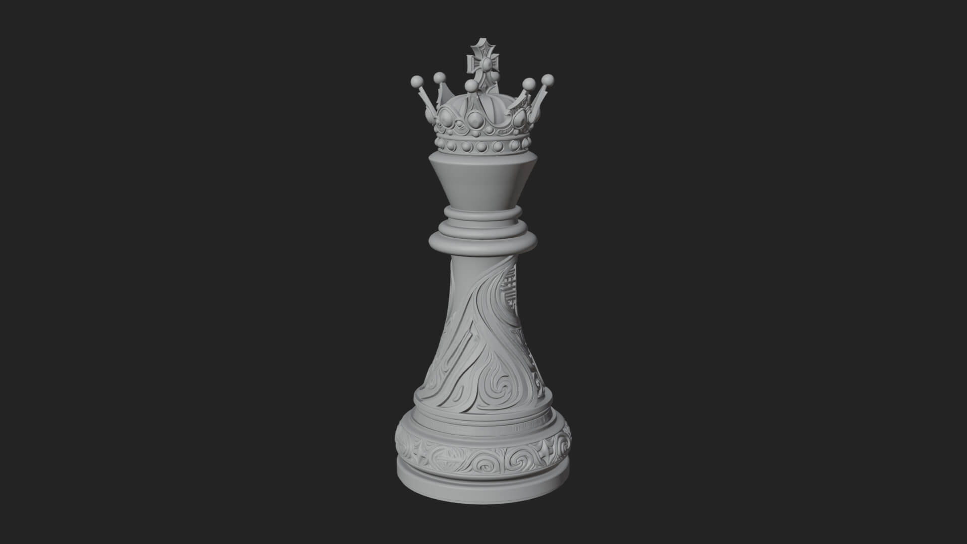 Ornate Chess Piece Statue Design 140 3D Print Model 3D Model