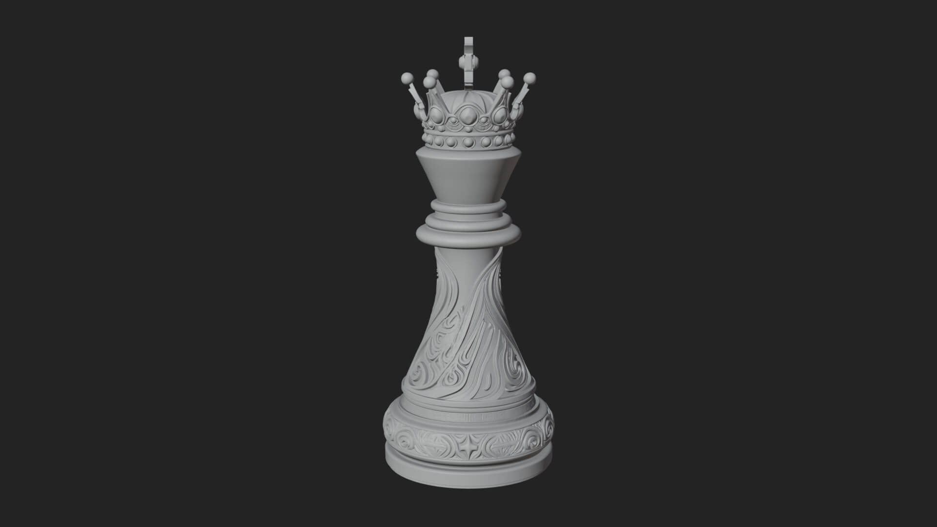 Ornate Chess Piece Statue Design 140 3D Print Model 3D Model