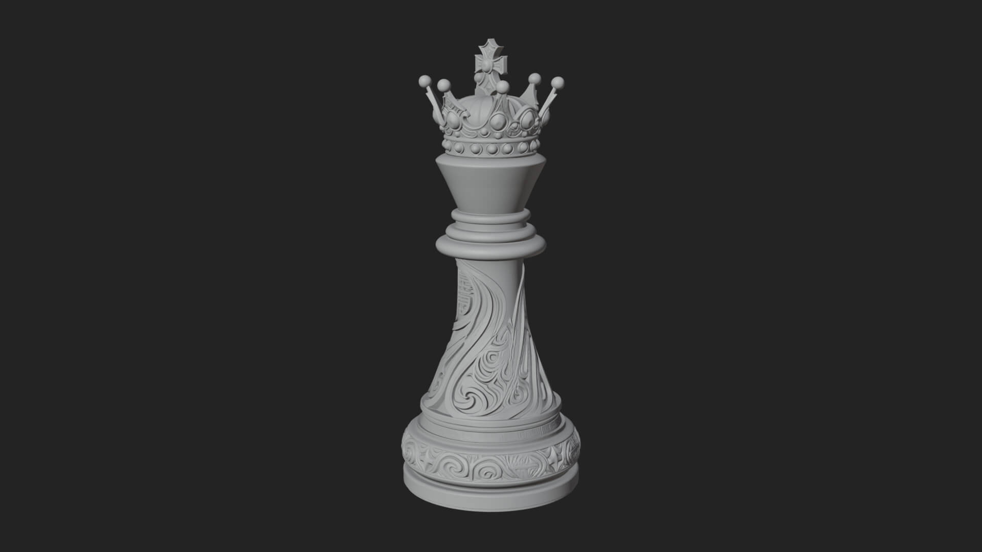 Ornate Chess Piece Statue Design 140 3D Print Model 3D Model