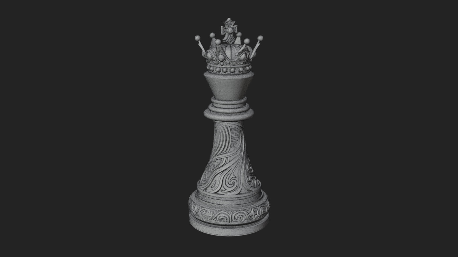 Ornate Chess Piece Statue Design 140 3D Print Model 3D Model