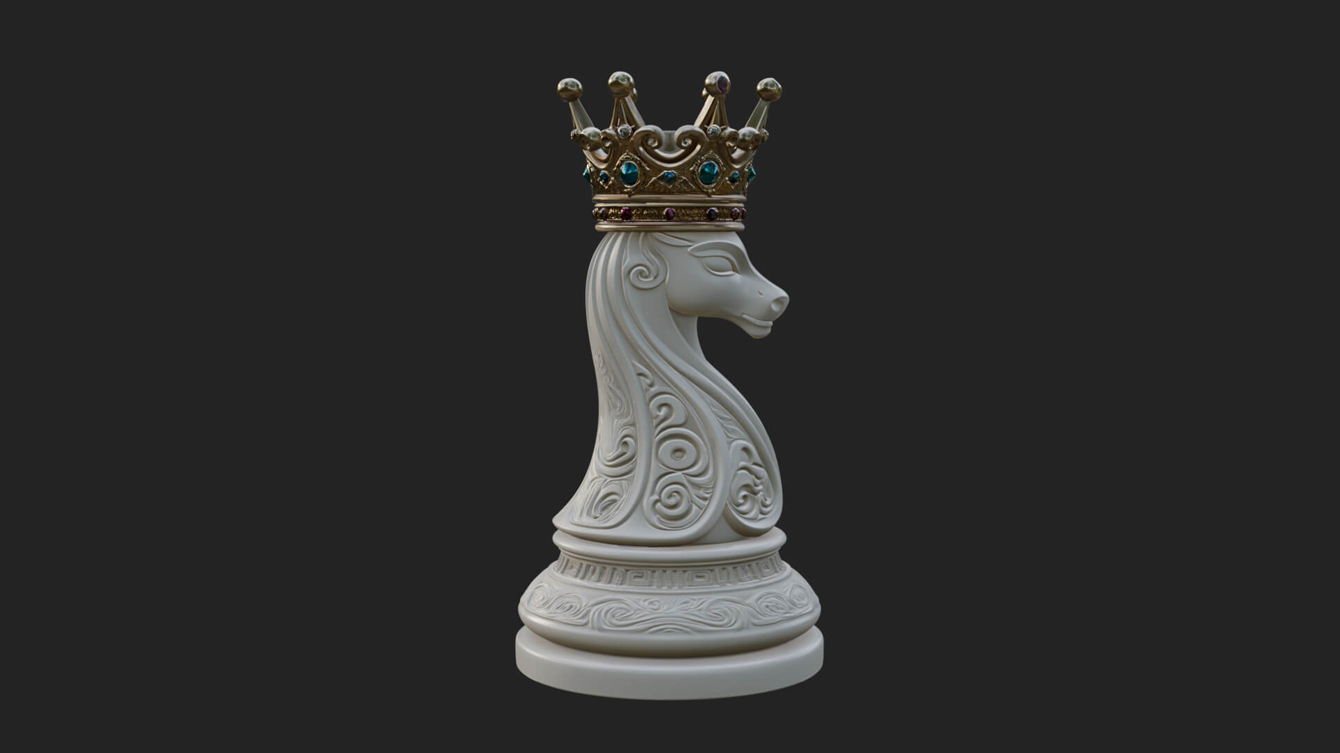 Ornate Chess Piece Statue Design 141 3D Print Model 3D Model