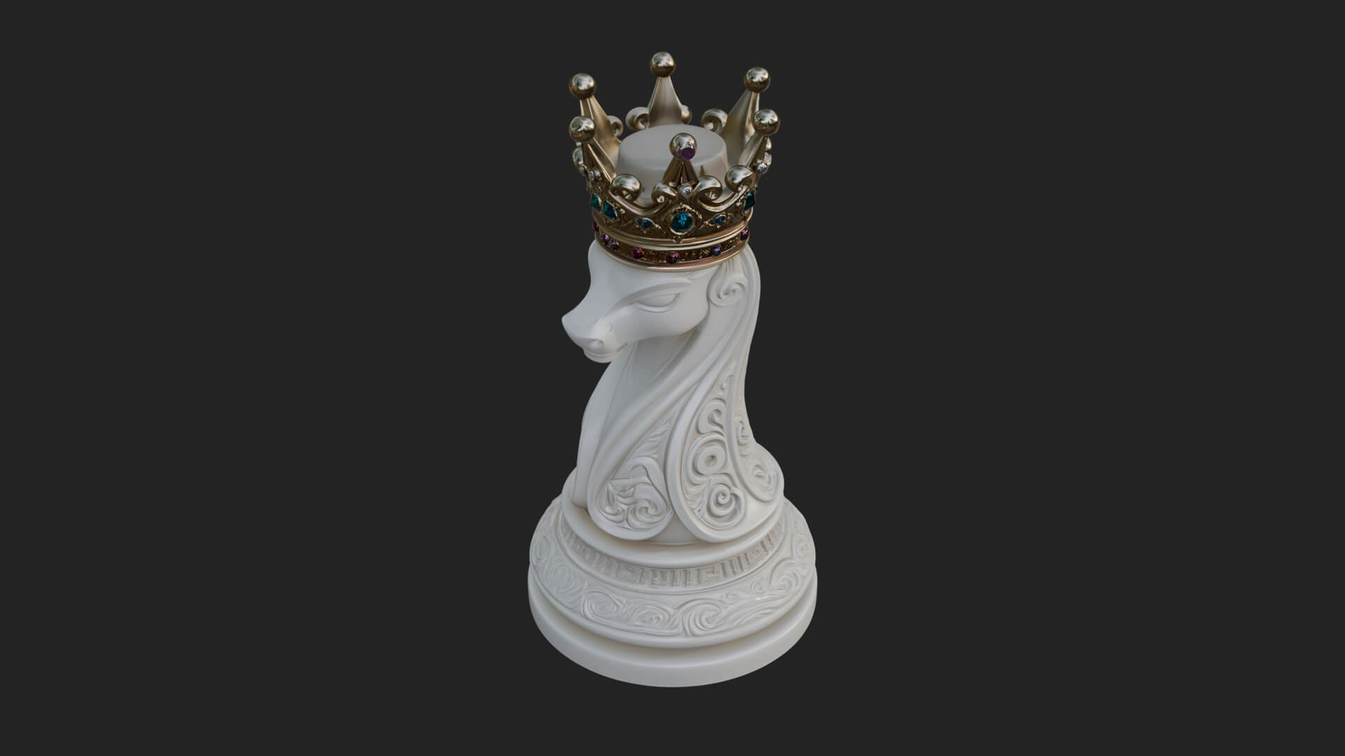 Ornate Chess Piece Statue Design 141 3D Print Model 3D Model