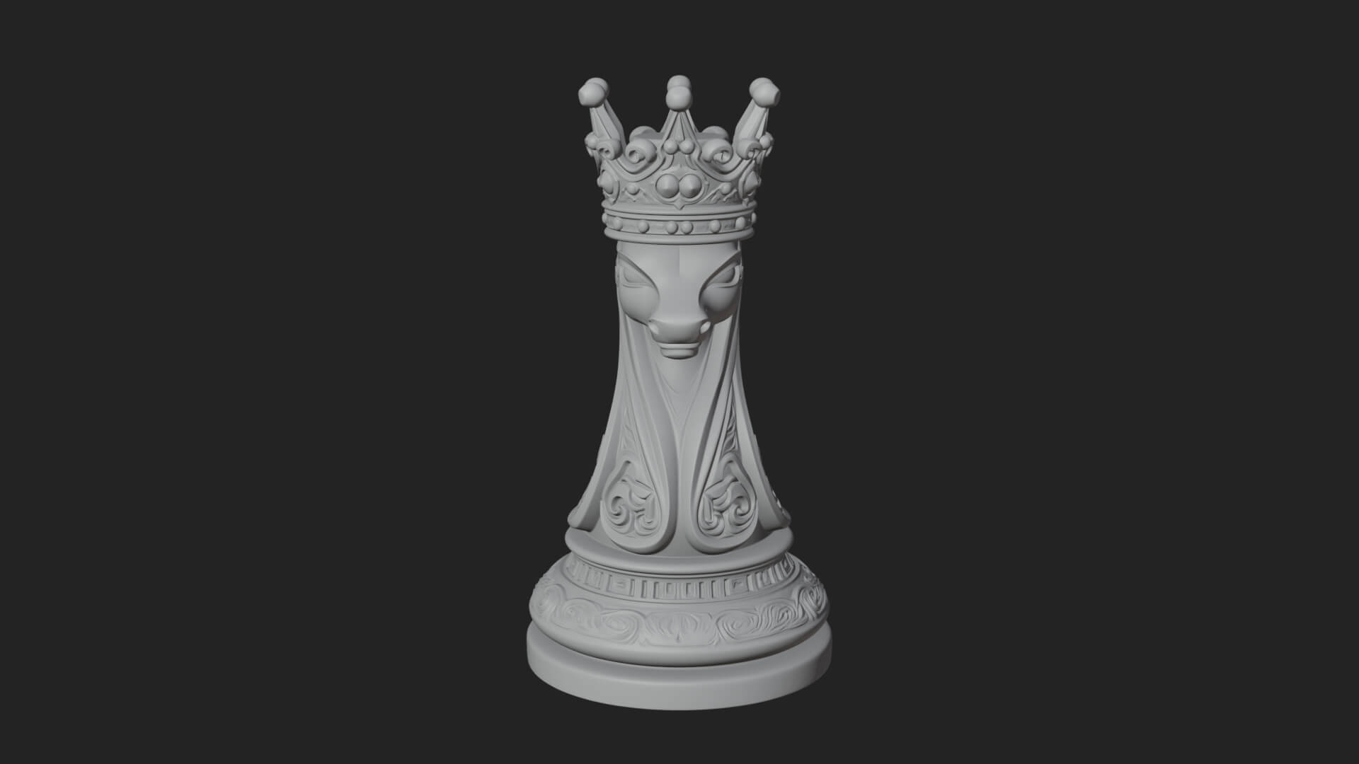 Ornate Chess Piece Statue Design 141 3D Print Model 3D Model