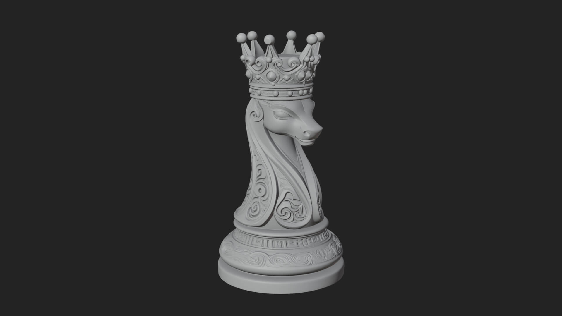 Ornate Chess Piece Statue Design 141 3D Print Model 3D Model