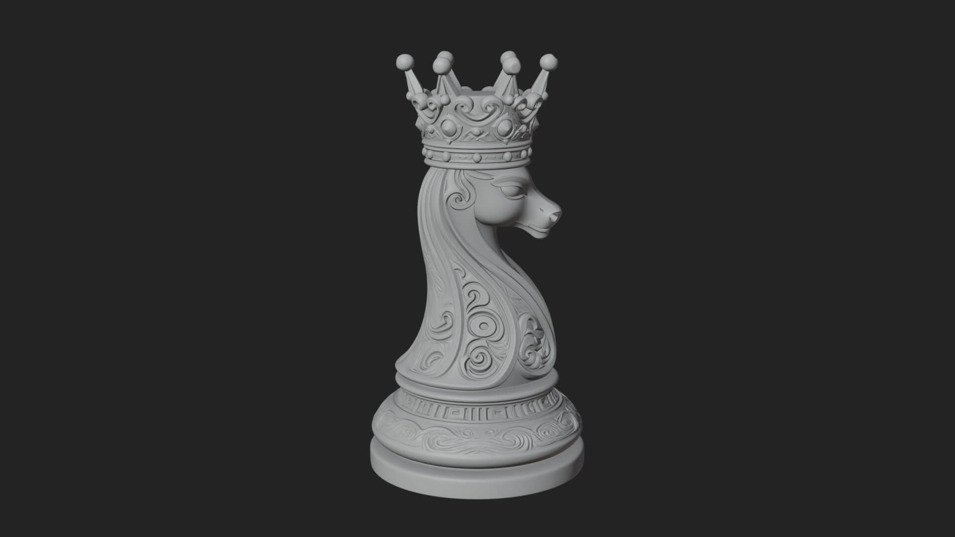 Ornate Chess Piece Statue Design 141 3D Print Model 3D Model