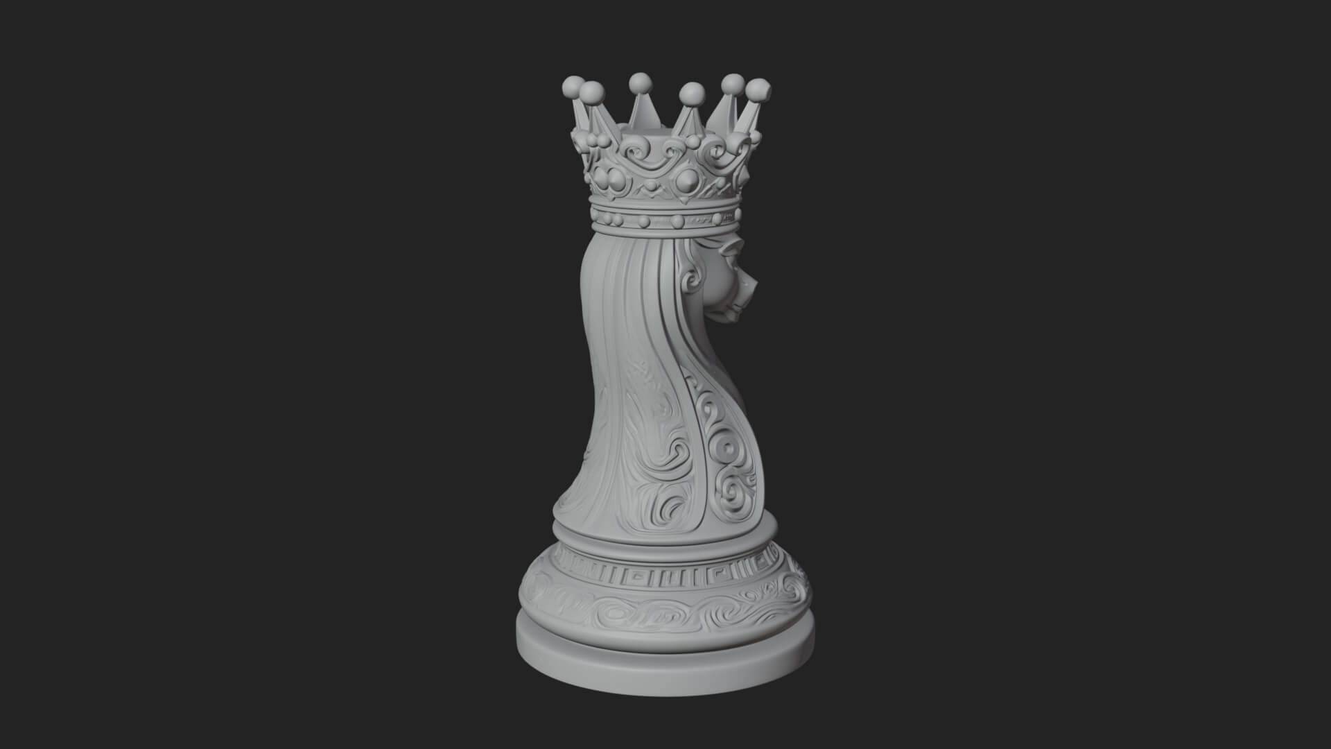 Ornate Chess Piece Statue Design 141 3D Print Model 3D Model
