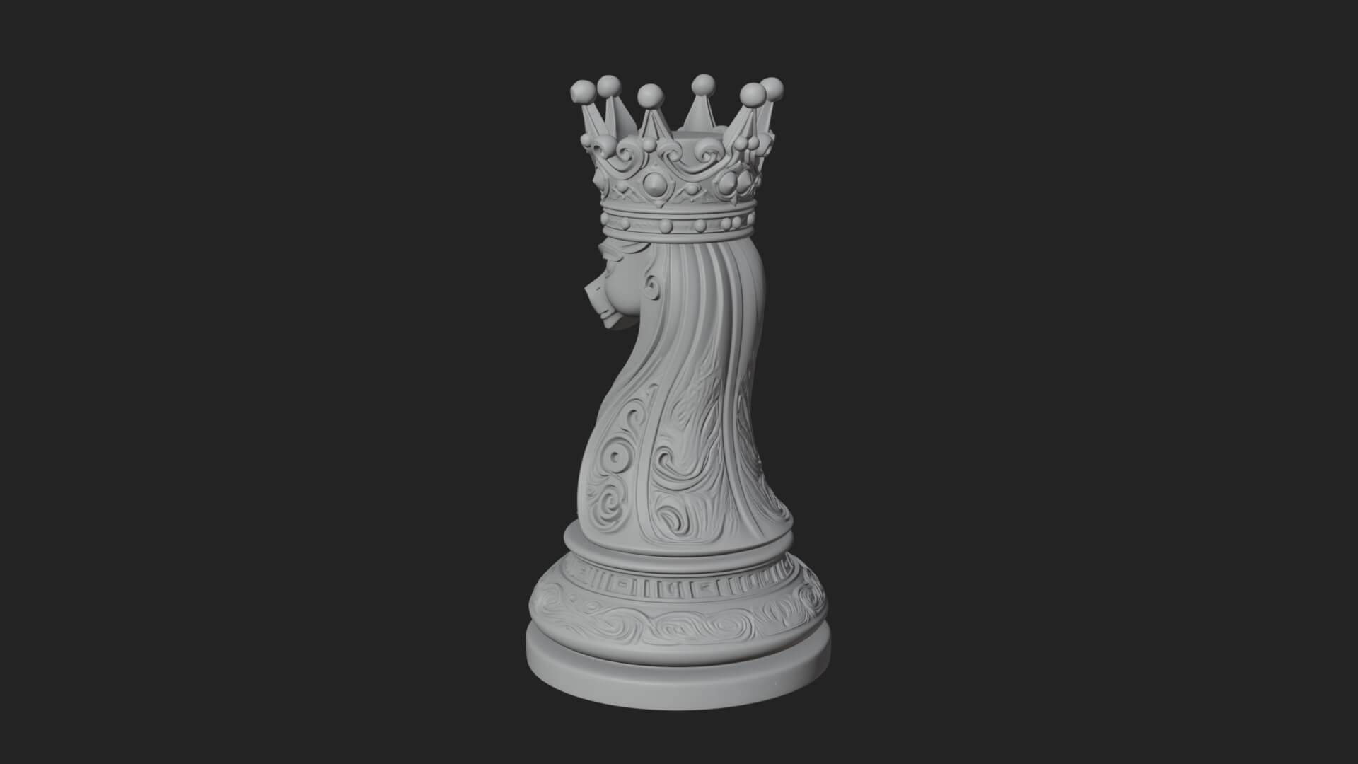 Ornate Chess Piece Statue Design 141 3D Print Model 3D Model
