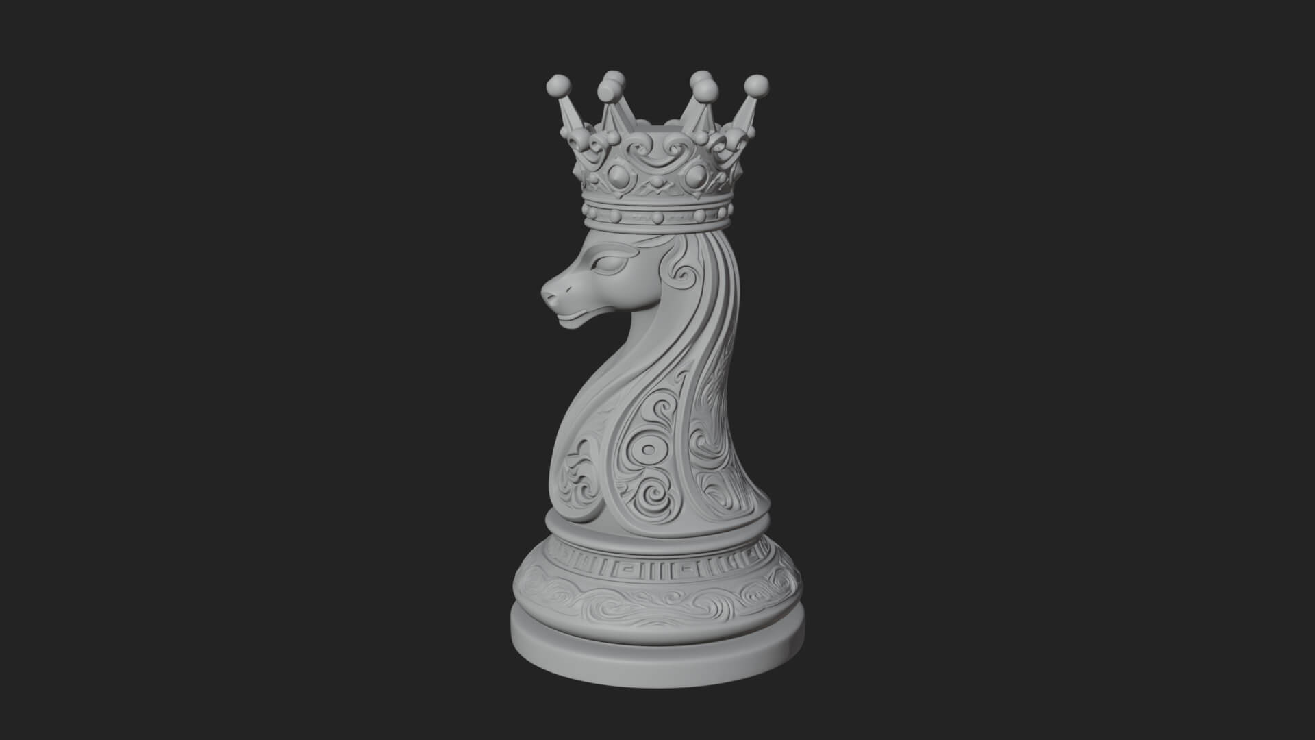 Ornate Chess Piece Statue Design 141 3D Print Model 3D Model