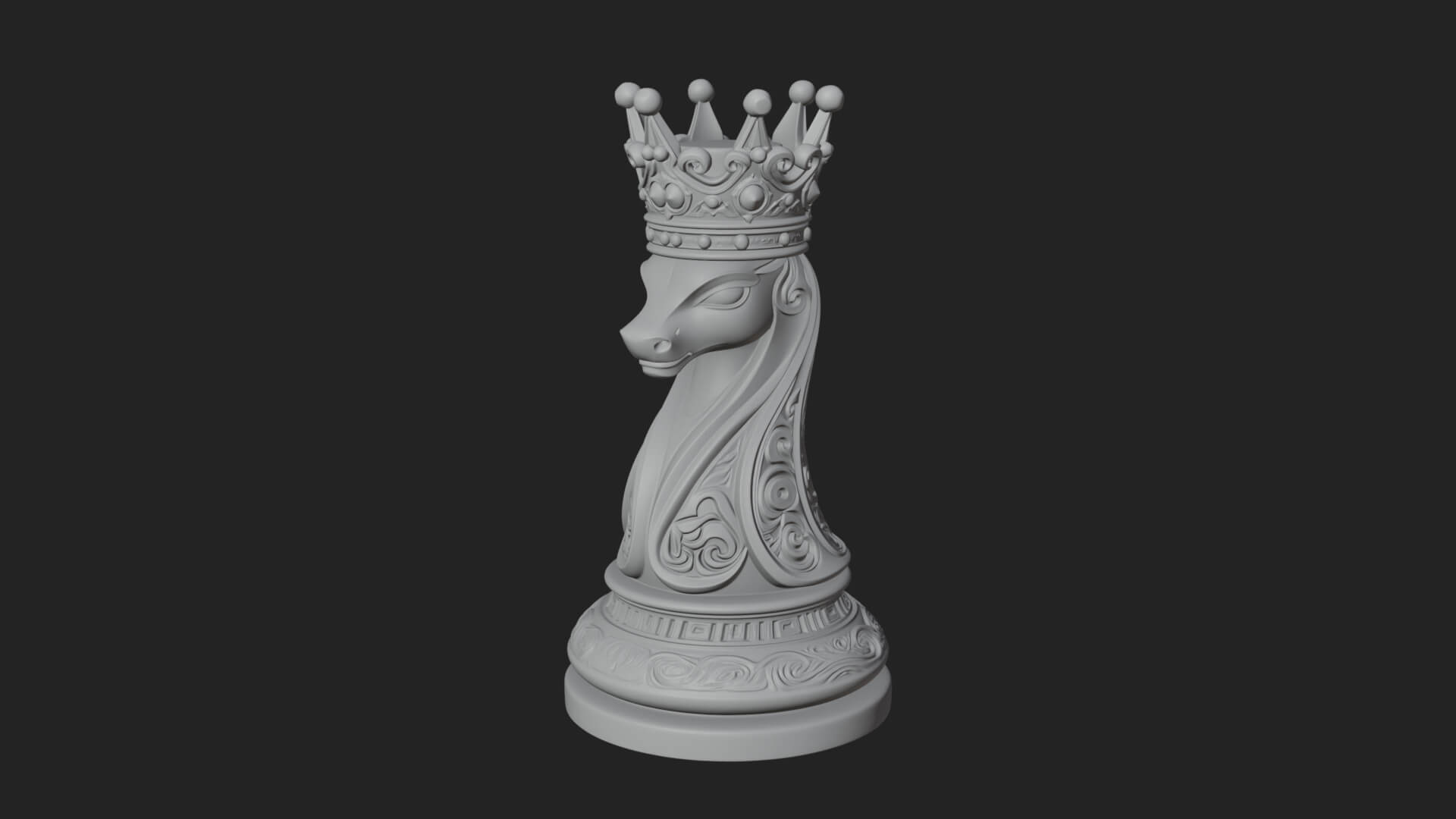 Ornate Chess Piece Statue Design 141 3D Print Model 3D Model