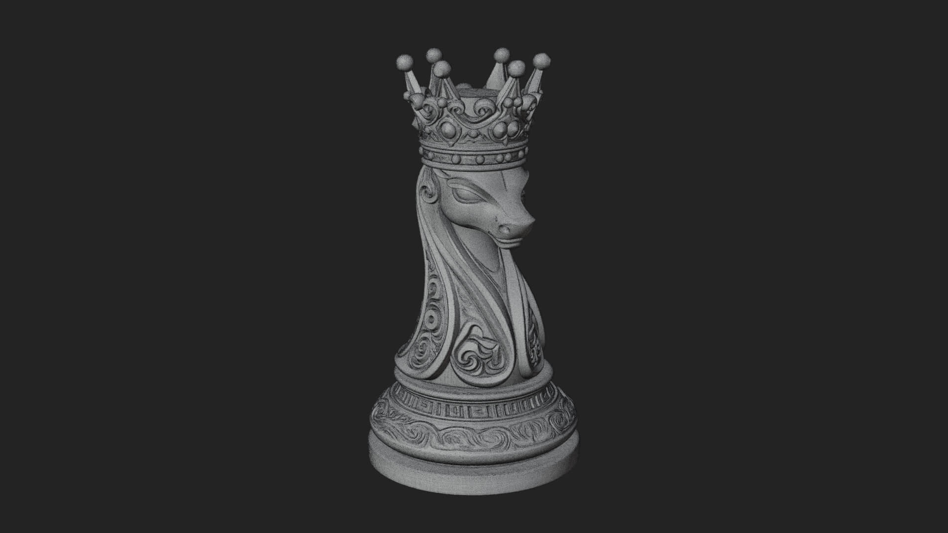 Ornate Chess Piece Statue Design 141 3D Print Model 3D Model