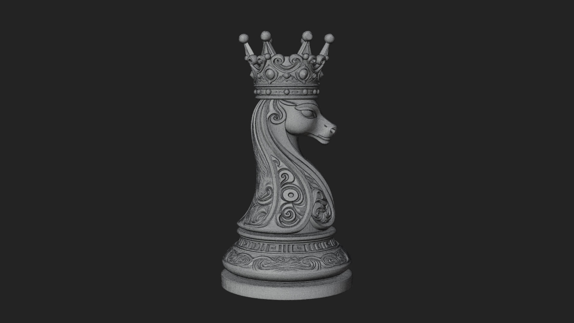 Ornate Chess Piece Statue Design 141 3D Print Model 3D Model