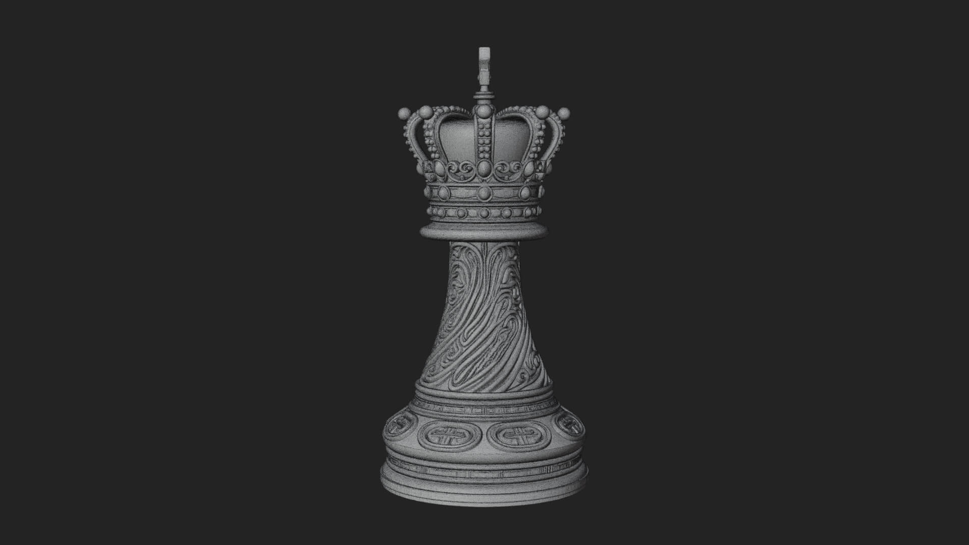 Ornate Chess Piece Statue Design 142 3D Print Model 3D Model