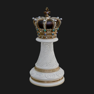 Ornate Chess Piece Statue Design 142 3D Print Model