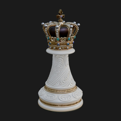 Ornate Chess Piece Statue Design 142 3D Print Model