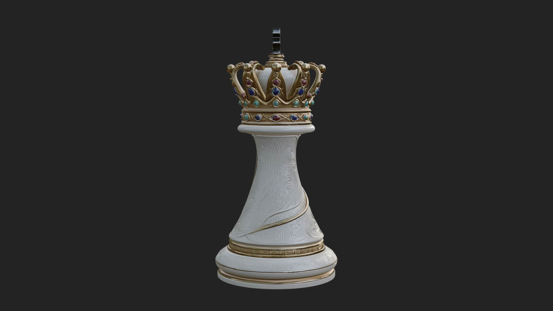 Ornate Chess Piece Statue Design 143 3D Print Model 3D Model