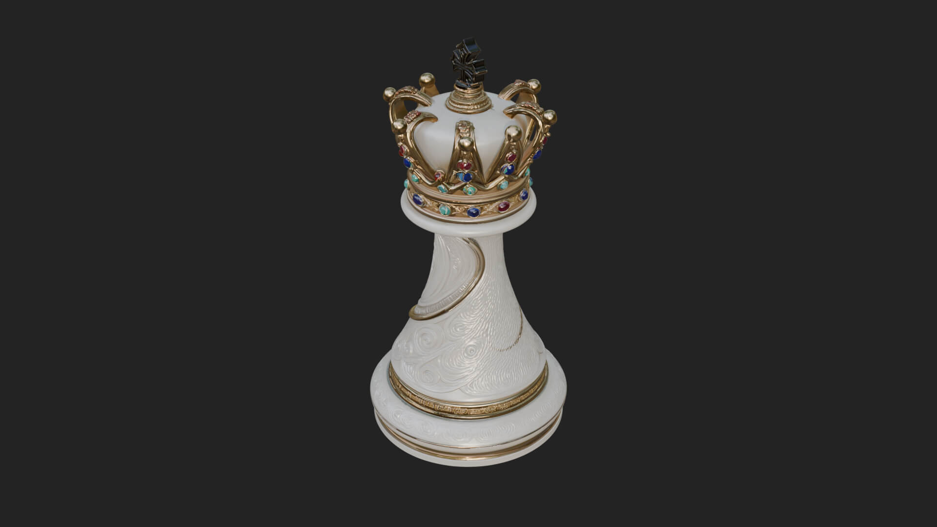 Ornate Chess Piece Statue Design 143 3D Print Model 3D Model