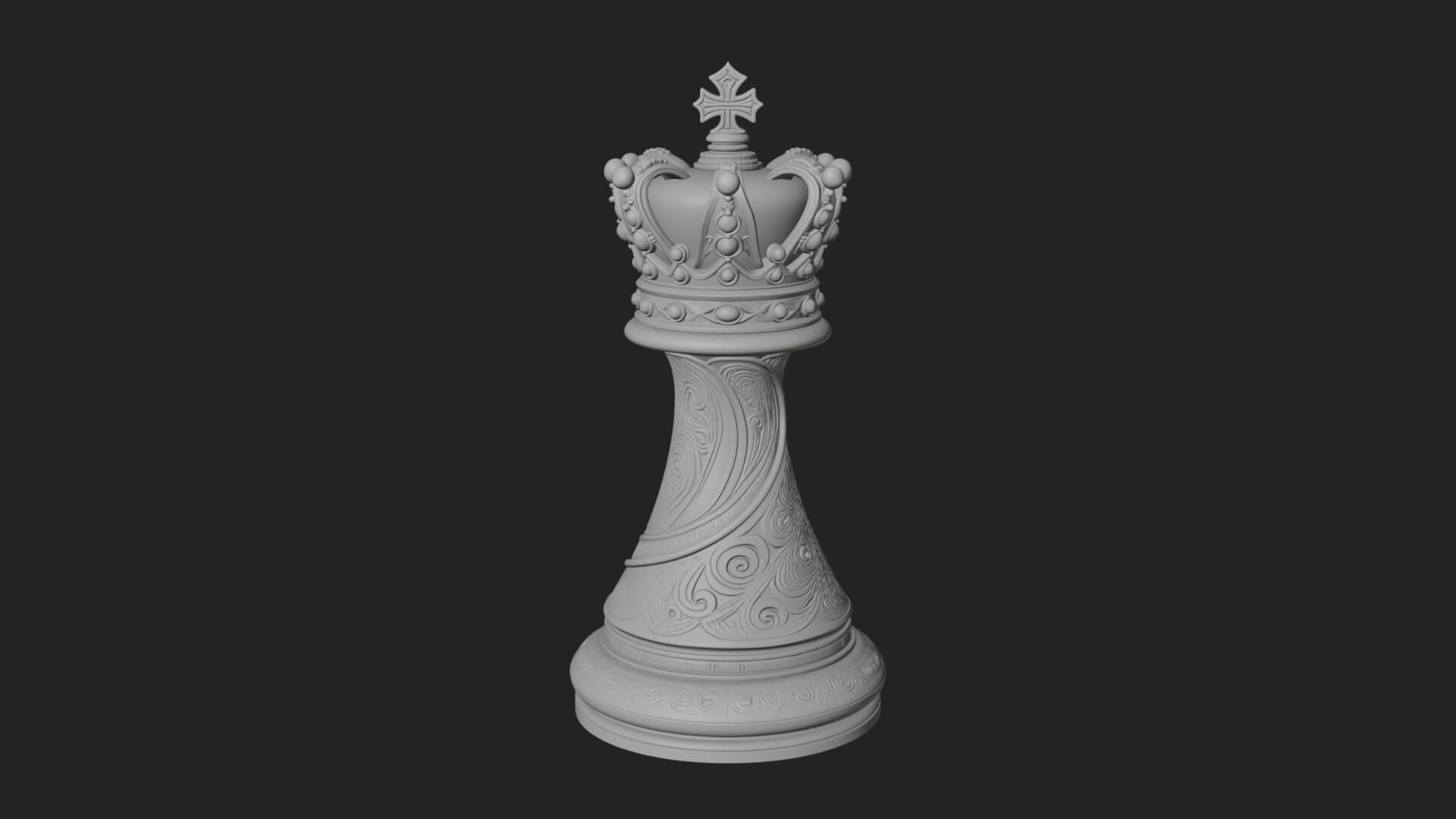 Ornate Chess Piece Statue Design 143 3D Print Model 3D Model