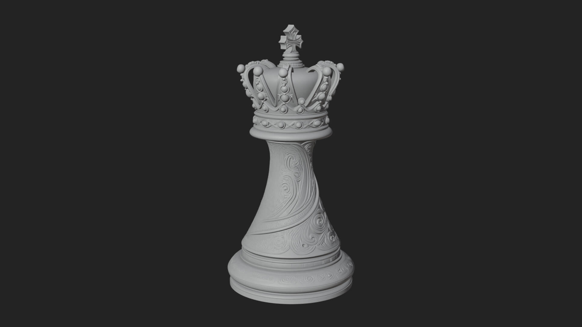 Ornate Chess Piece Statue Design 143 3D Print Model 3D Model