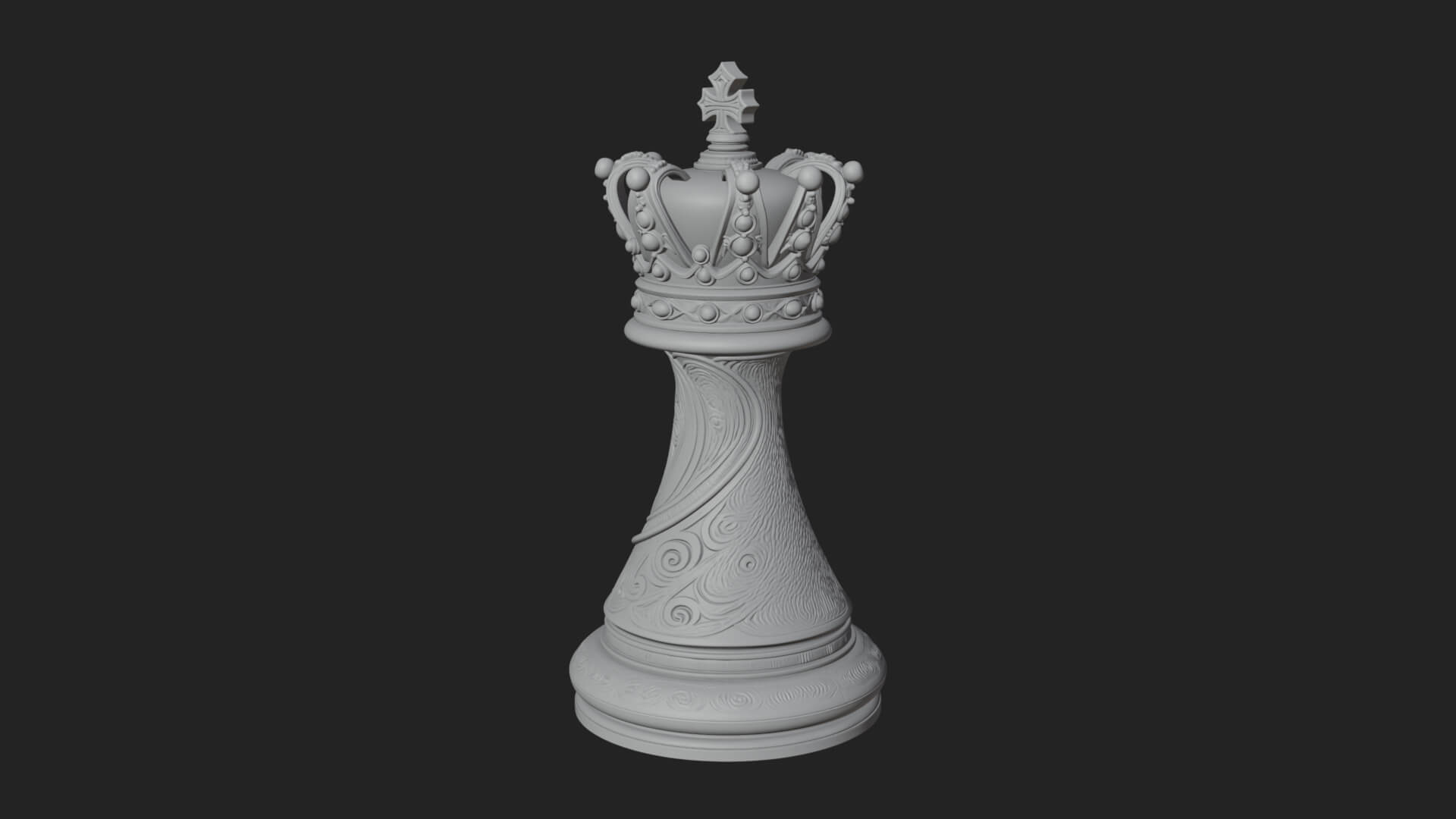 Ornate Chess Piece Statue Design 143 3D Print Model 3D Model
