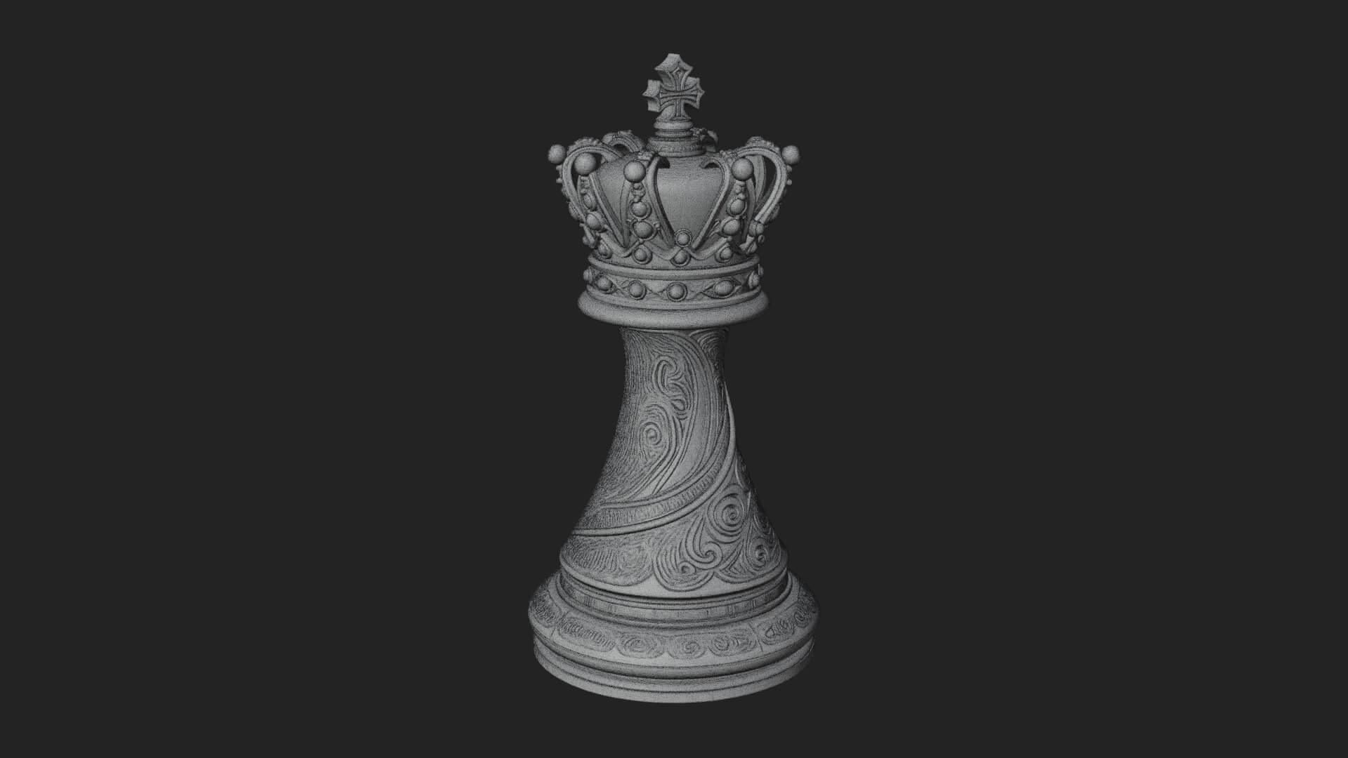 Ornate Chess Piece Statue Design 143 3D Print Model 3D Model