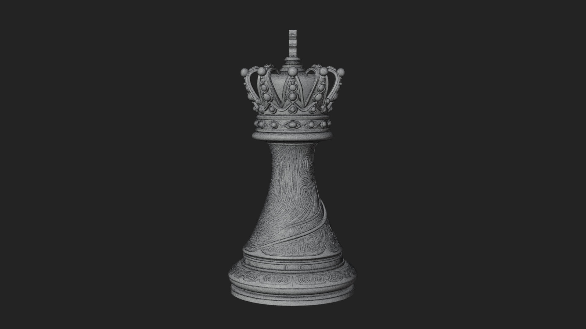 Ornate Chess Piece Statue Design 143 3D Print Model 3D Model