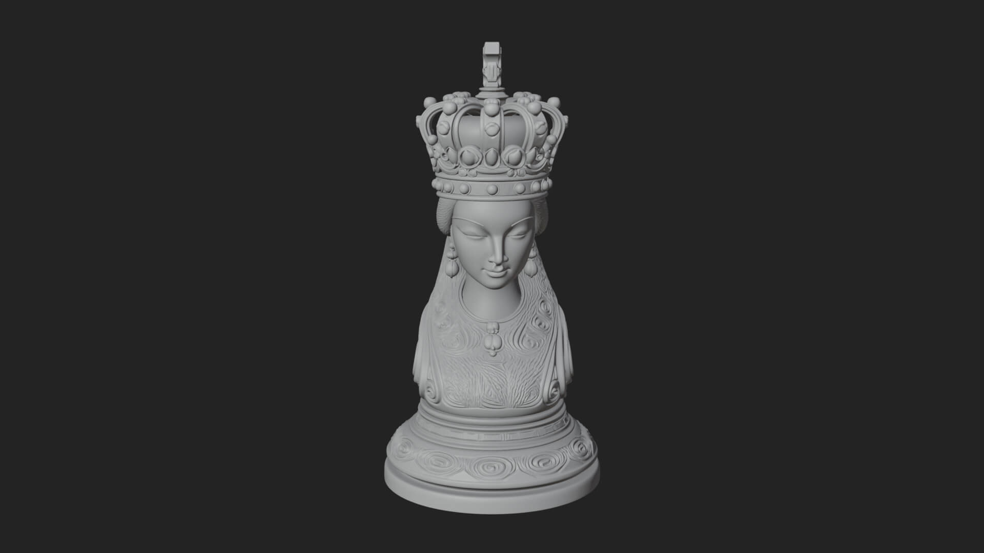 Ornate Chess Piece Statue Design 144 3D Print Model 3D Model