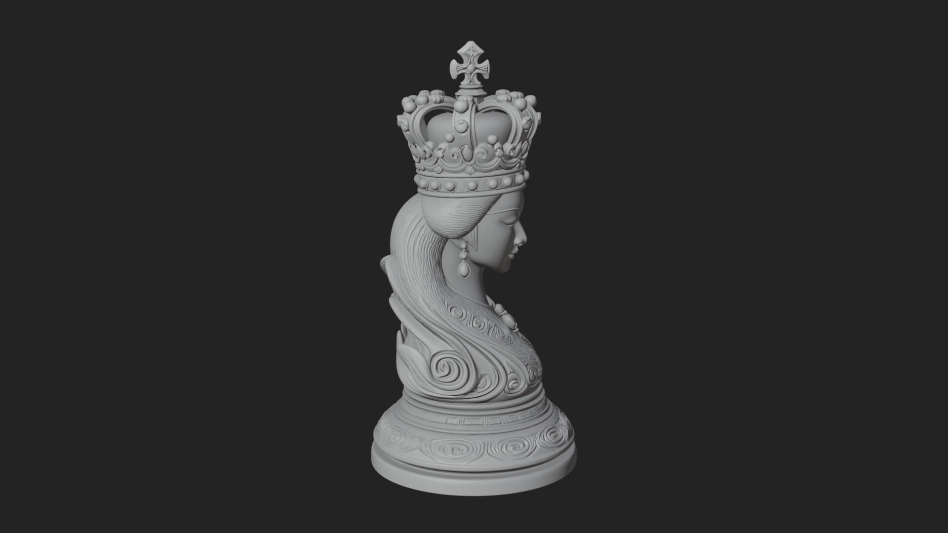 Ornate Chess Piece Statue Design 144 3D Print Model 3D Model