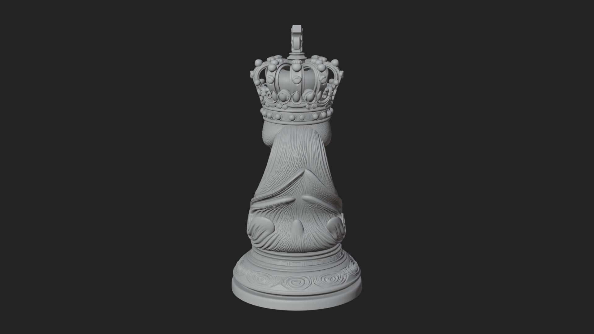 Ornate Chess Piece Statue Design 144 3D Print Model 3D Model