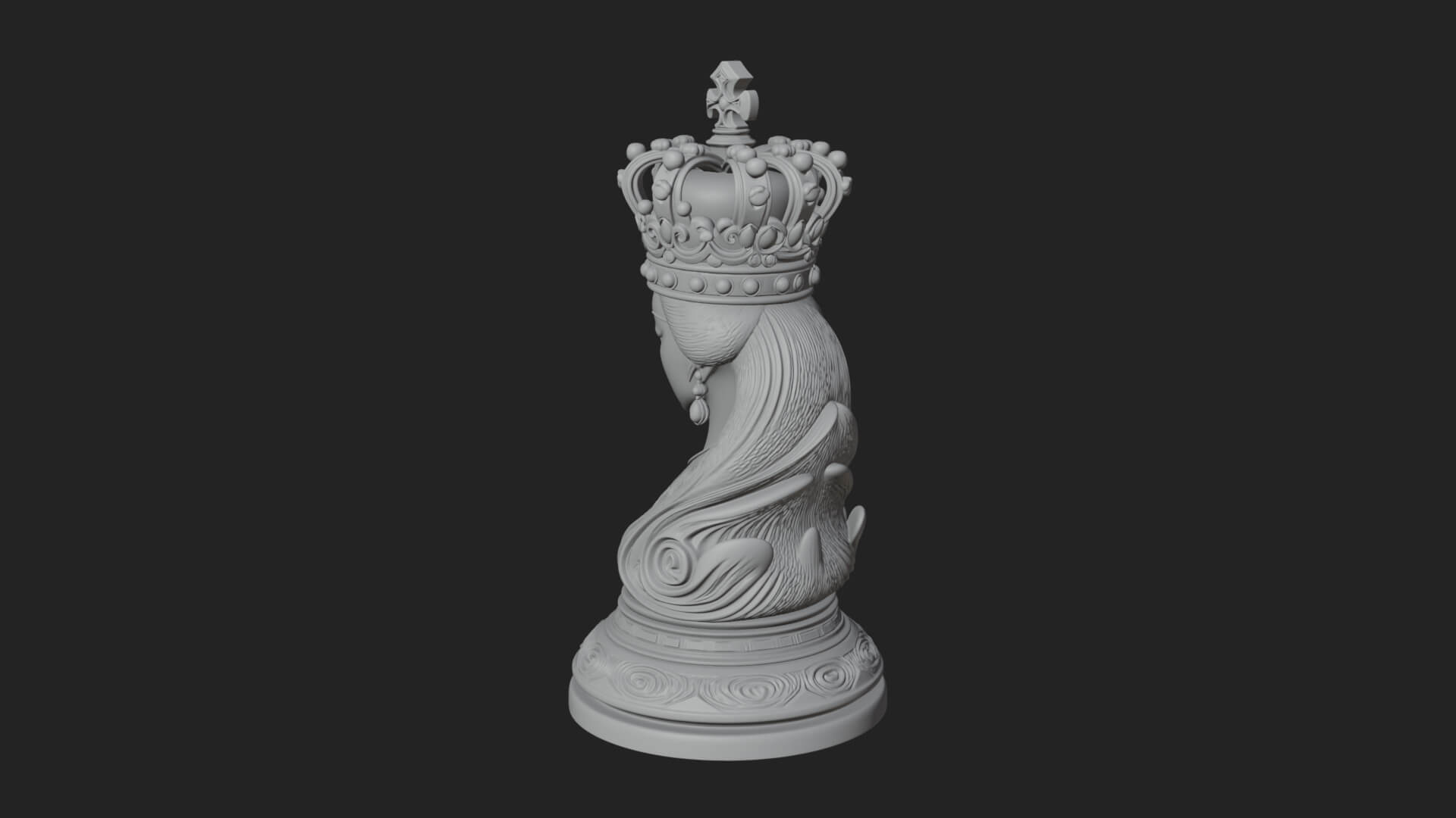 Ornate Chess Piece Statue Design 144 3D Print Model 3D Model
