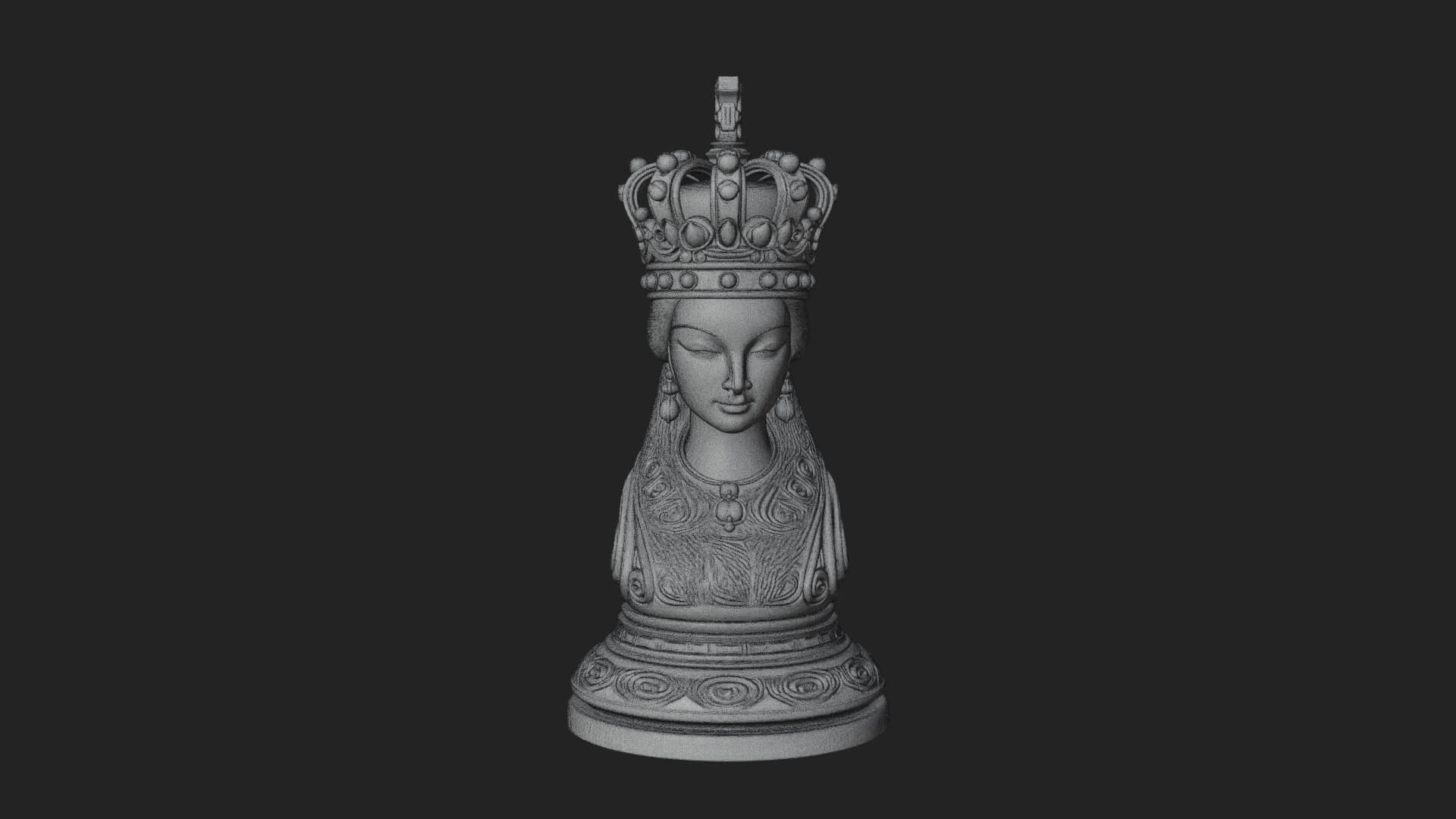 Ornate Chess Piece Statue Design 144 3D Print Model 3D Model