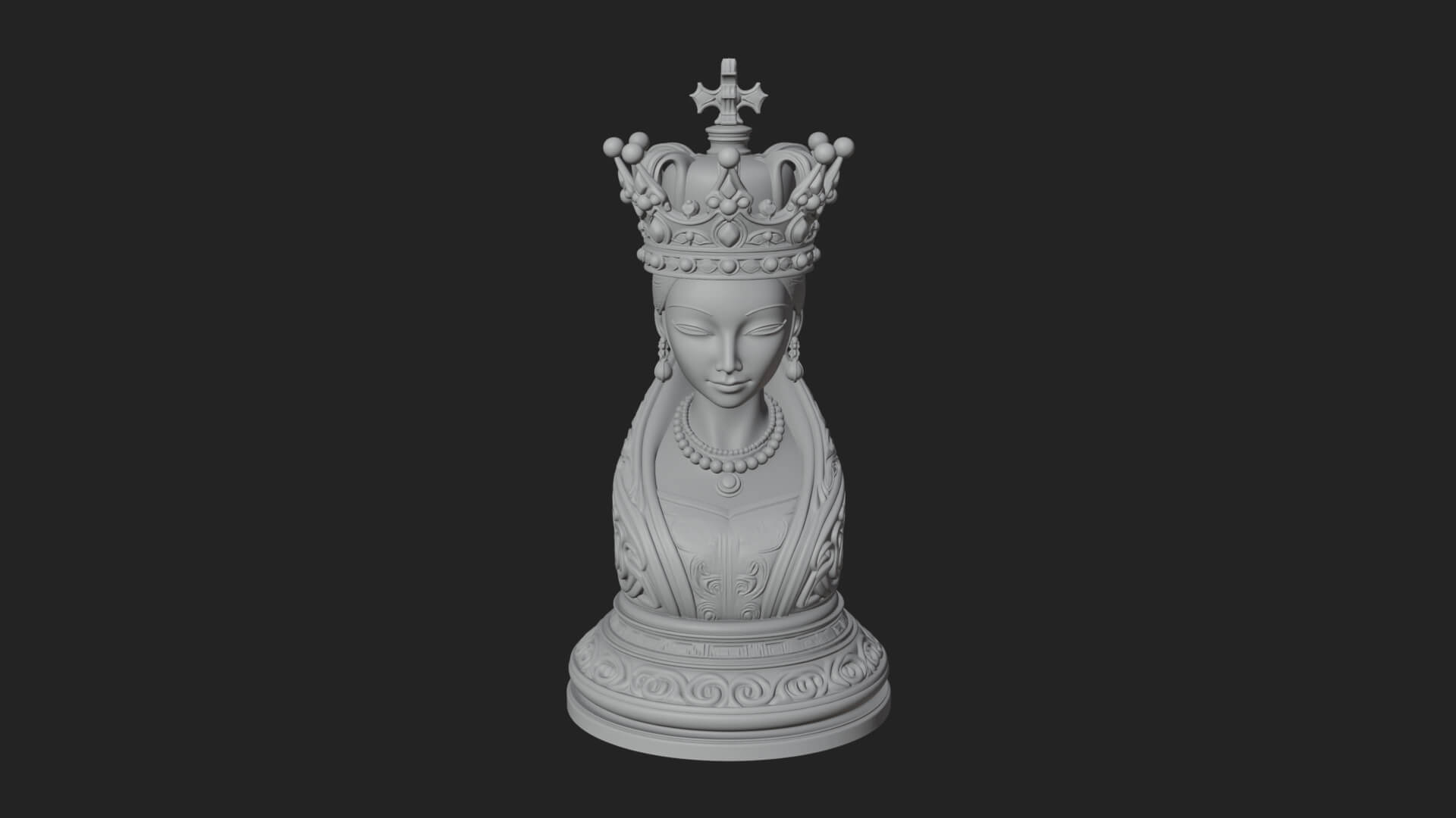 Ornate Chess Piece Statue Design 145 3D Print Model 3D Model