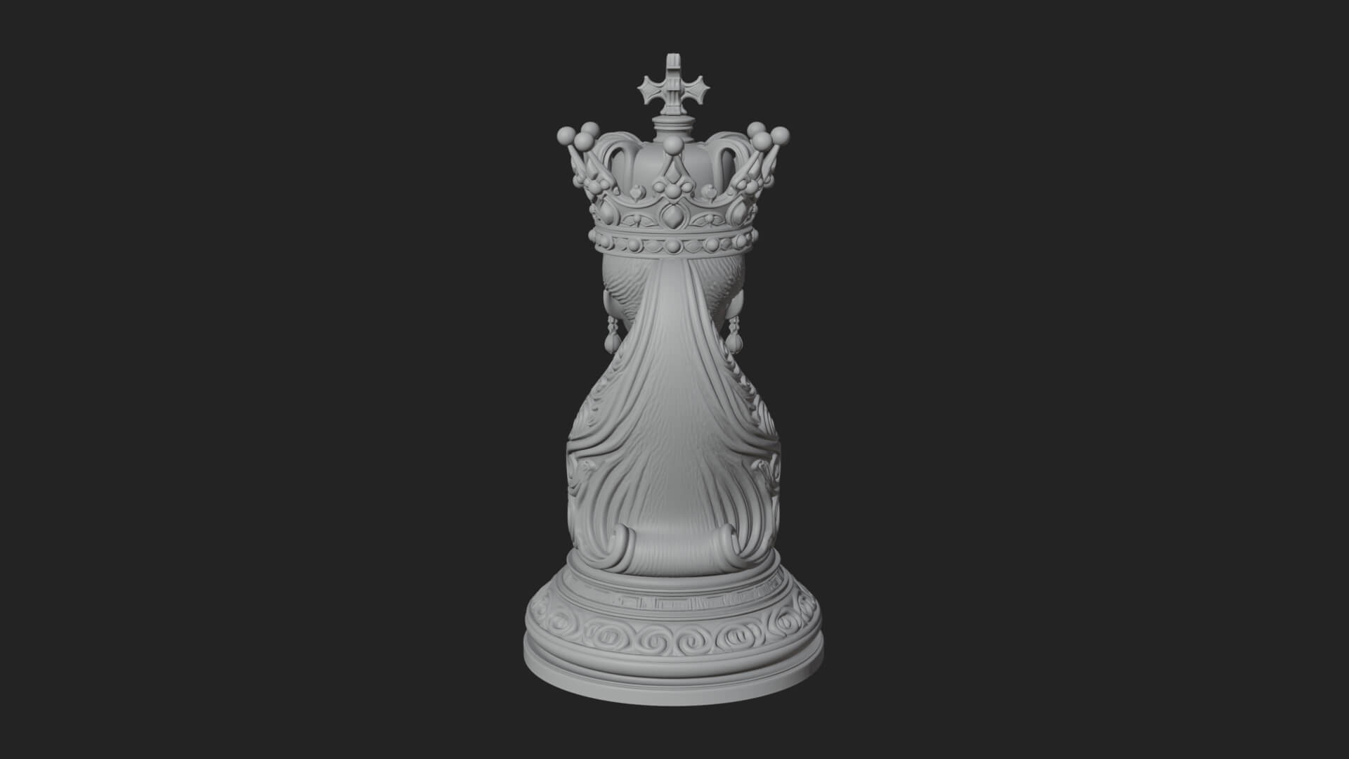 Ornate Chess Piece Statue Design 145 3D Print Model 3D Model