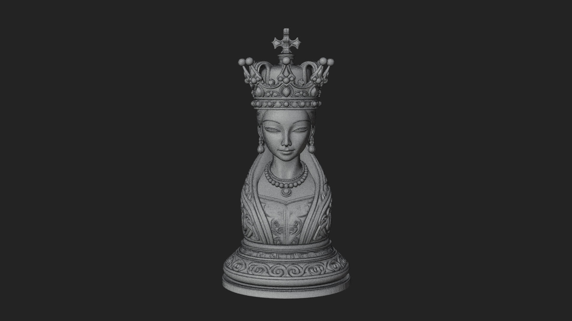 Ornate Chess Piece Statue Design 145 3D Print Model 3D Model