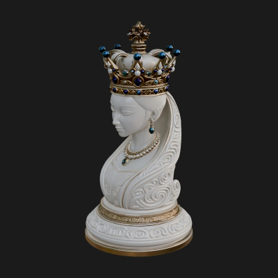Ornate Chess Piece Statue Design 145 3D Print Model