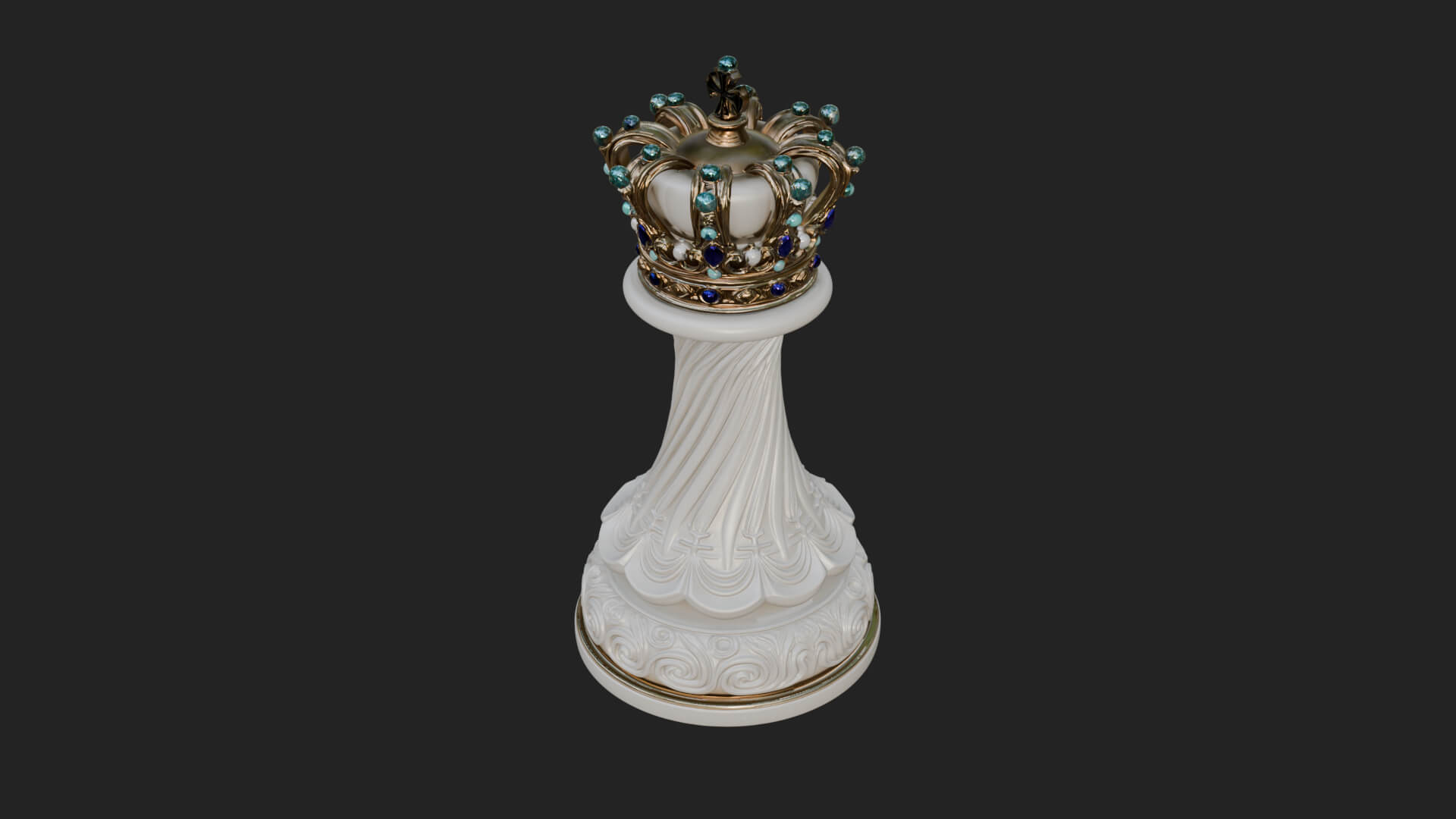 Ornate Chess Piece Statue Design 146 3D Print Model 3D Model