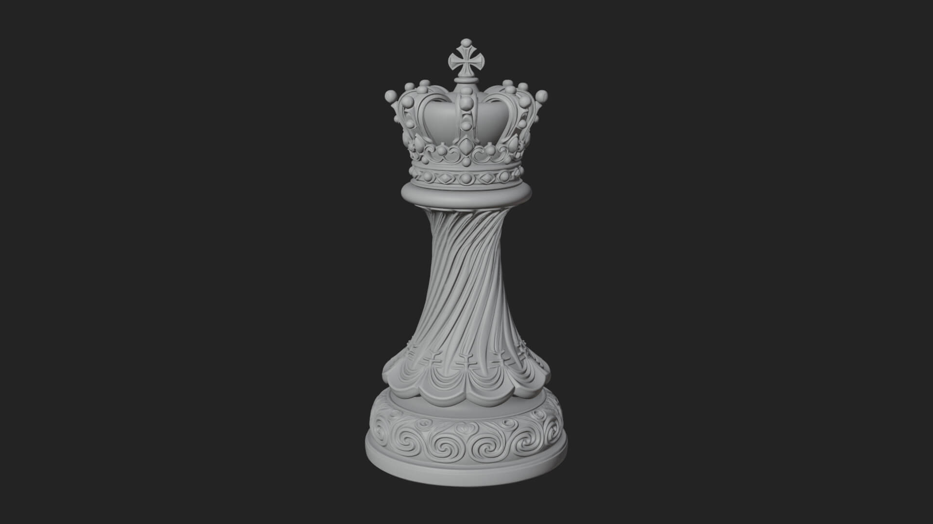 Ornate Chess Piece Statue Design 146 3D Print Model 3D Model