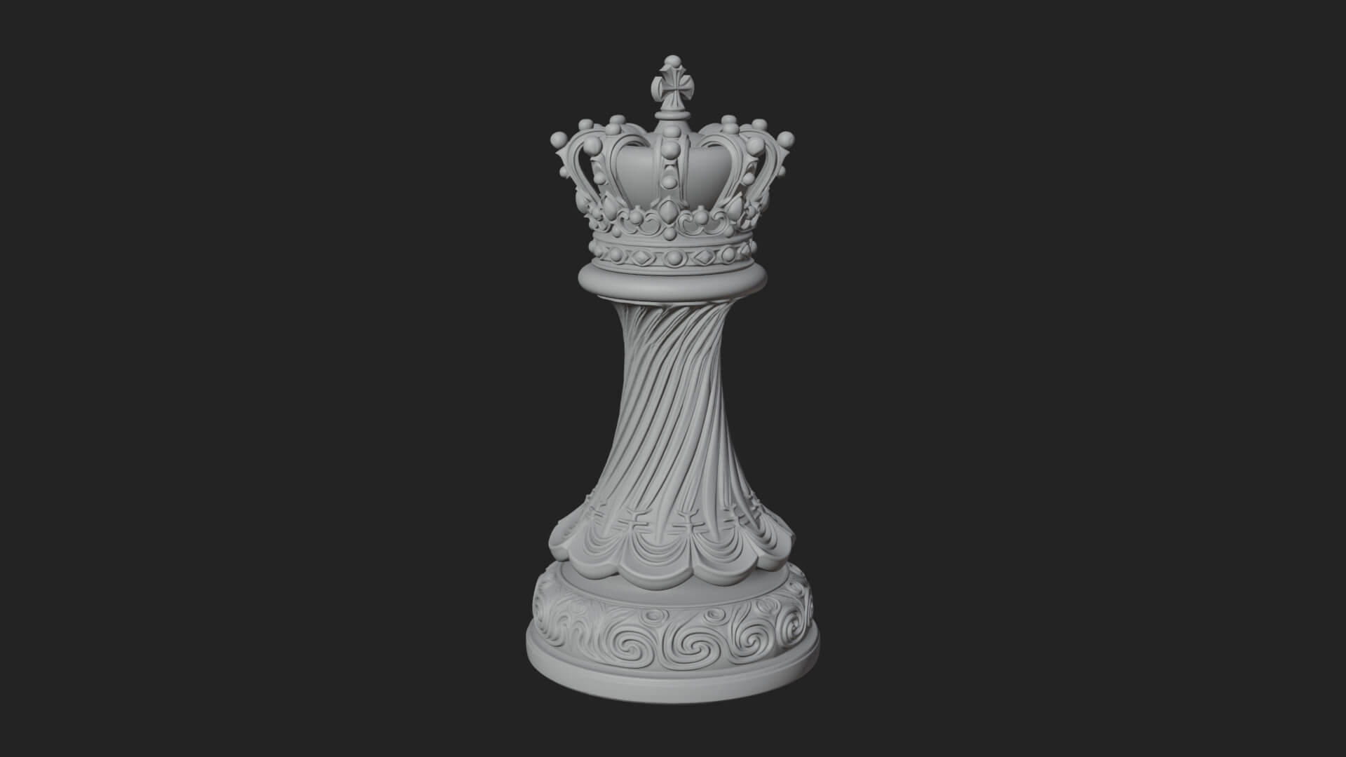 Ornate Chess Piece Statue Design 146 3D Print Model 3D Model