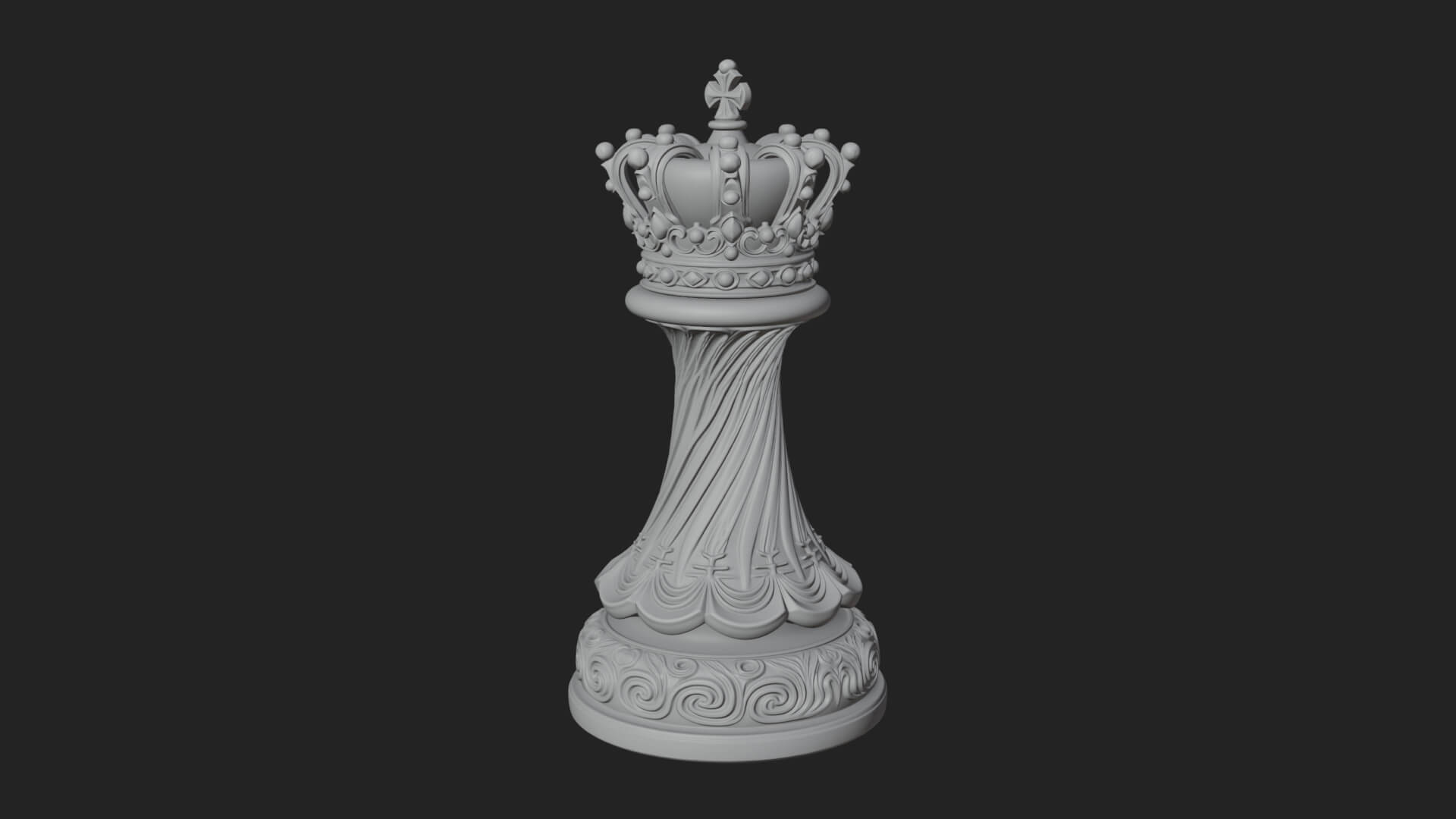 Ornate Chess Piece Statue Design 146 3D Print Model 3D Model
