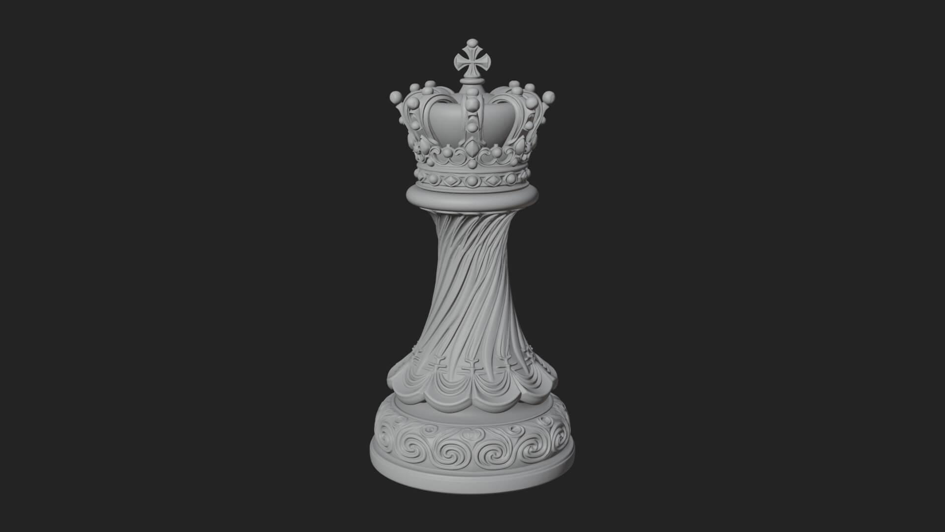 Ornate Chess Piece Statue Design 146 3D Print Model 3D Model