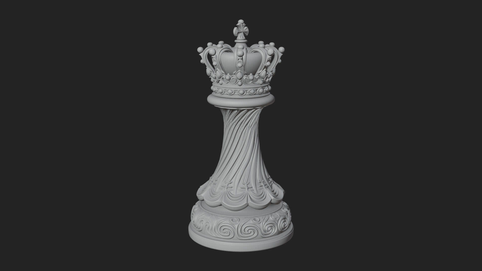 Ornate Chess Piece Statue Design 146 3D Print Model 3D Model