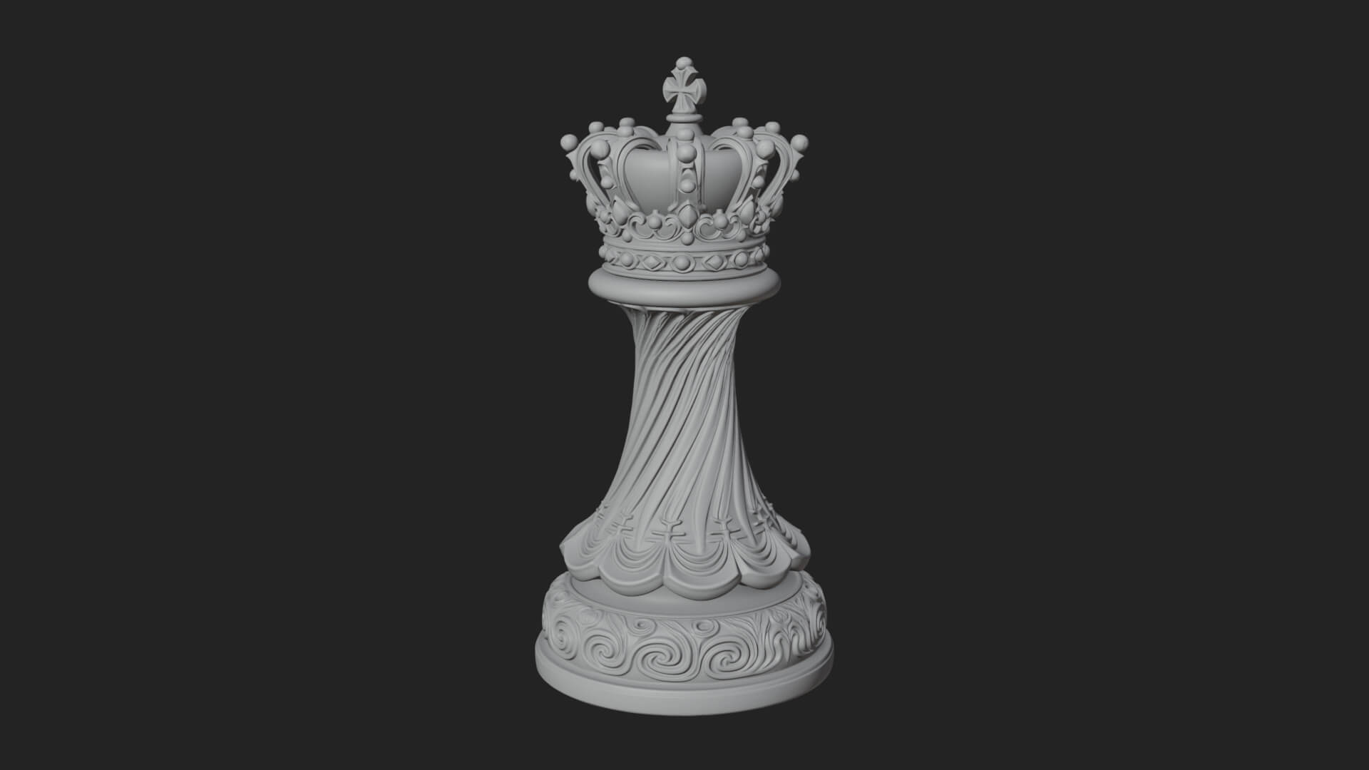 Ornate Chess Piece Statue Design 146 3D Print Model 3D Model