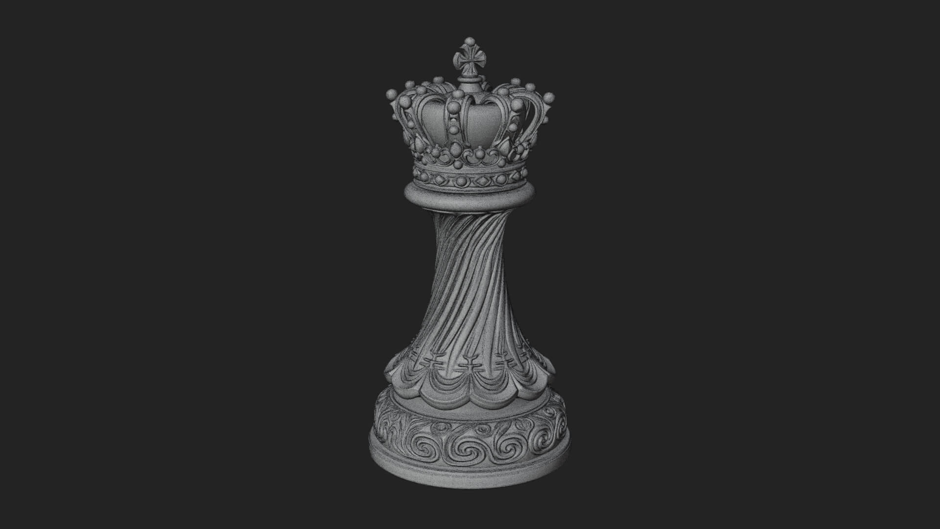 Ornate Chess Piece Statue Design 146 3D Print Model 3D Model