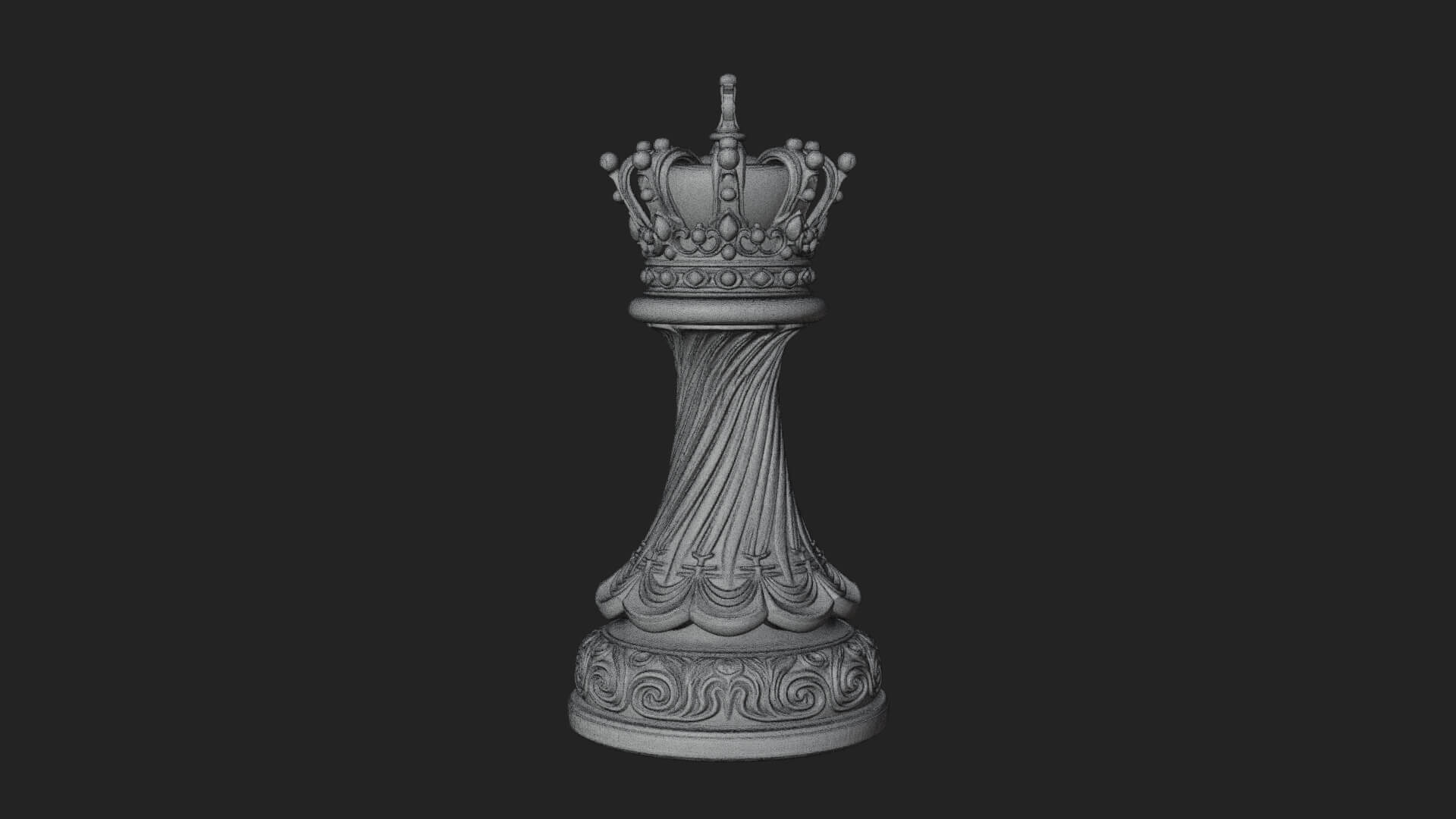 Ornate Chess Piece Statue Design 146 3D Print Model 3D Model