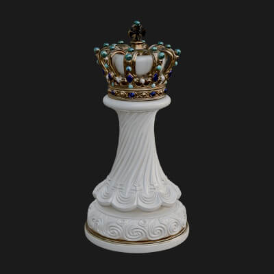 Ornate Chess Piece Statue Design 146 3D Print Model